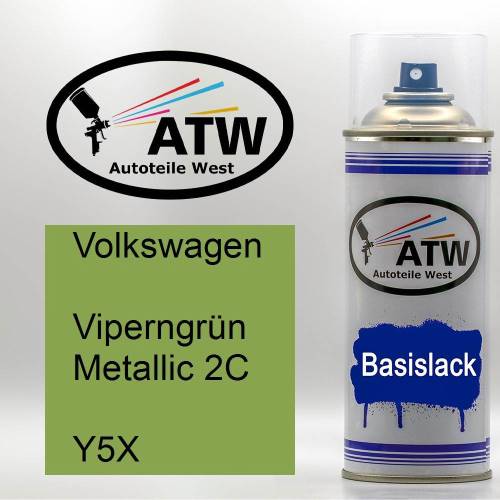 Volkswagen, Viperngrün Metallic 2C, Y5X: 400ml Sprühdose, von ATW Autoteile West.